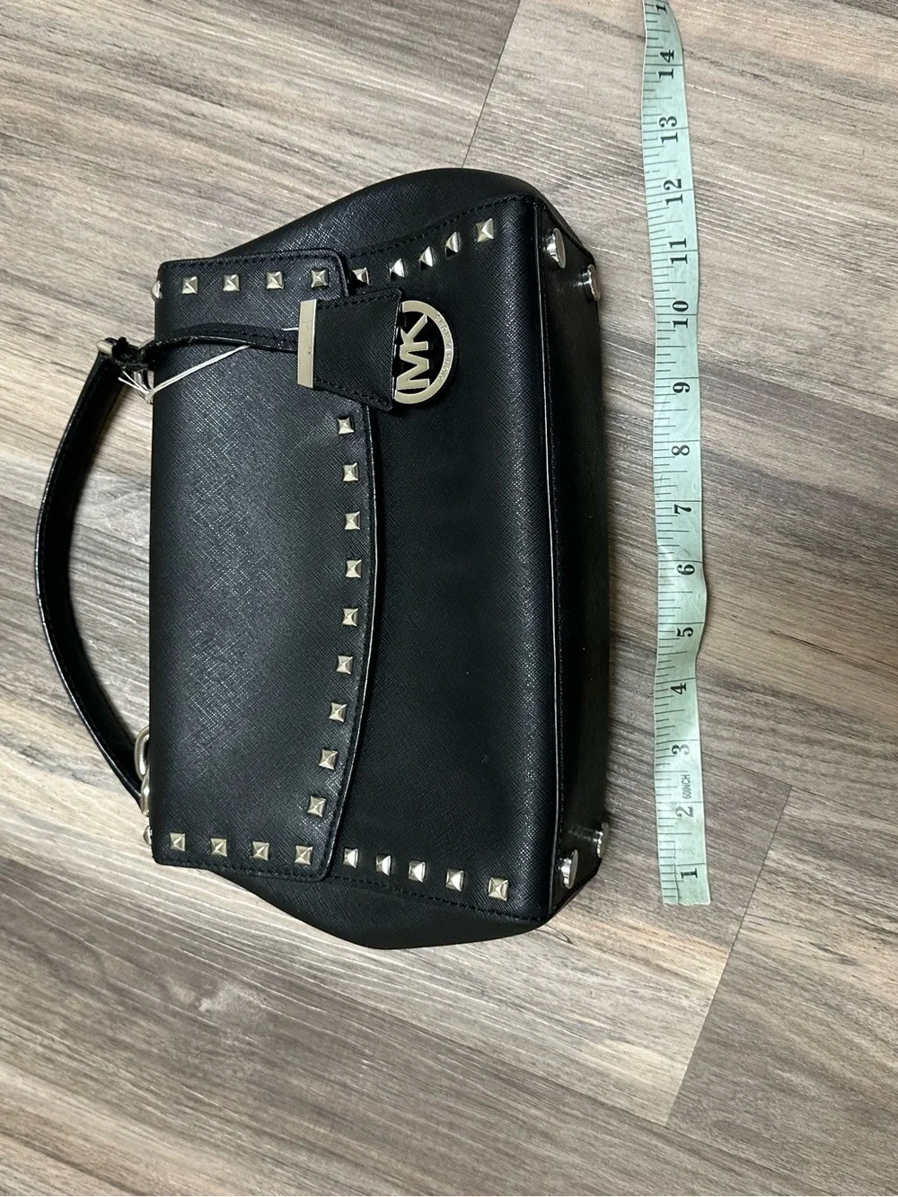 Michael Kors Ava Black Studded Satchel